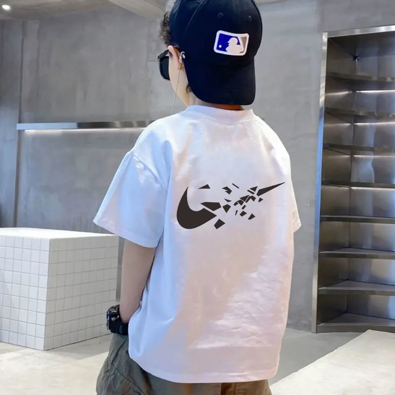 Boys and Girls T-Shirts Short-Sleeved Summer Cotton 2026 New Children's Clothing T-Shirts Big Boys Children's Clothes Summer Wear