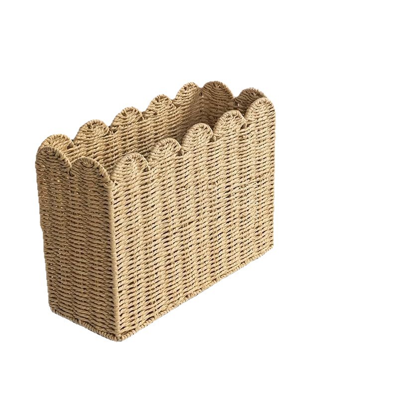 Amazon ratán revista estante vieiras decoración del hogar canasta de almacenamiento cuerda de papel periódico tejido libro canasta de almacenamiento