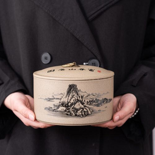 High-end Sealed Tea Can for Aged Rock Tea, White Tea, Green Tea, and Pu-erh Loose Leaf Tea - Large Manual Work Craftsmanship Tea Can, Wholesale