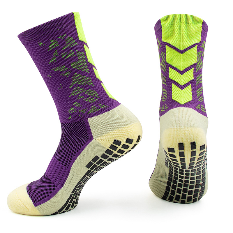 Calcetines antideslizantes dispensadores transfronterizos Calcetines de fútbol de fondo de toalla gruesa resistentes al desgaste Calcetines deportivos transpirables que absorben el sudor de tubo medio