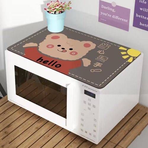 Microwave oven cover dust cover diatom mud cartoon waterproof and oil-proof universal oven cover refrigerator washing machine fabric cover