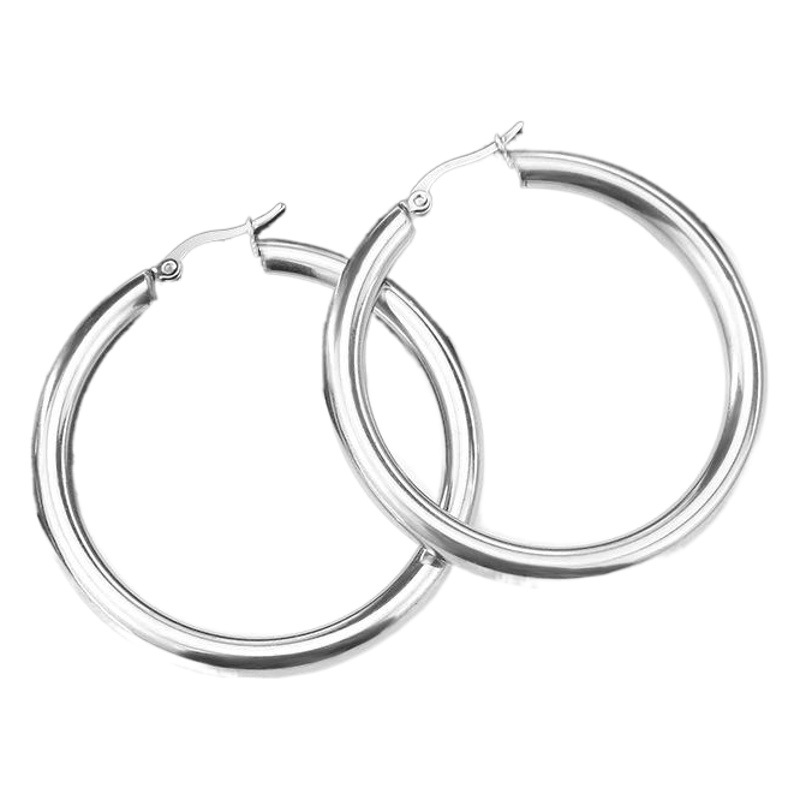 European and American Popular Earrings, Fashionable and Simple Plain Hoop Hollow Wire Earrings, Titanium Steel Earrings, Women's Earrings Manufacturers Wholesale Geometry