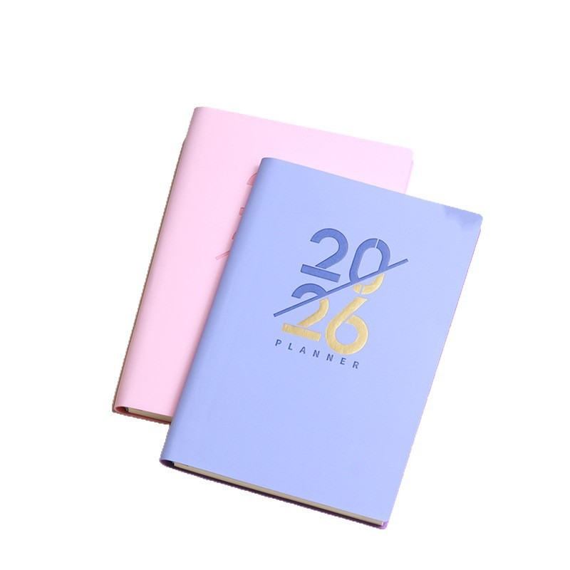 跨境2026年日程本英文版计划本a5笔记本软面记事年历本效率手册本|undefined