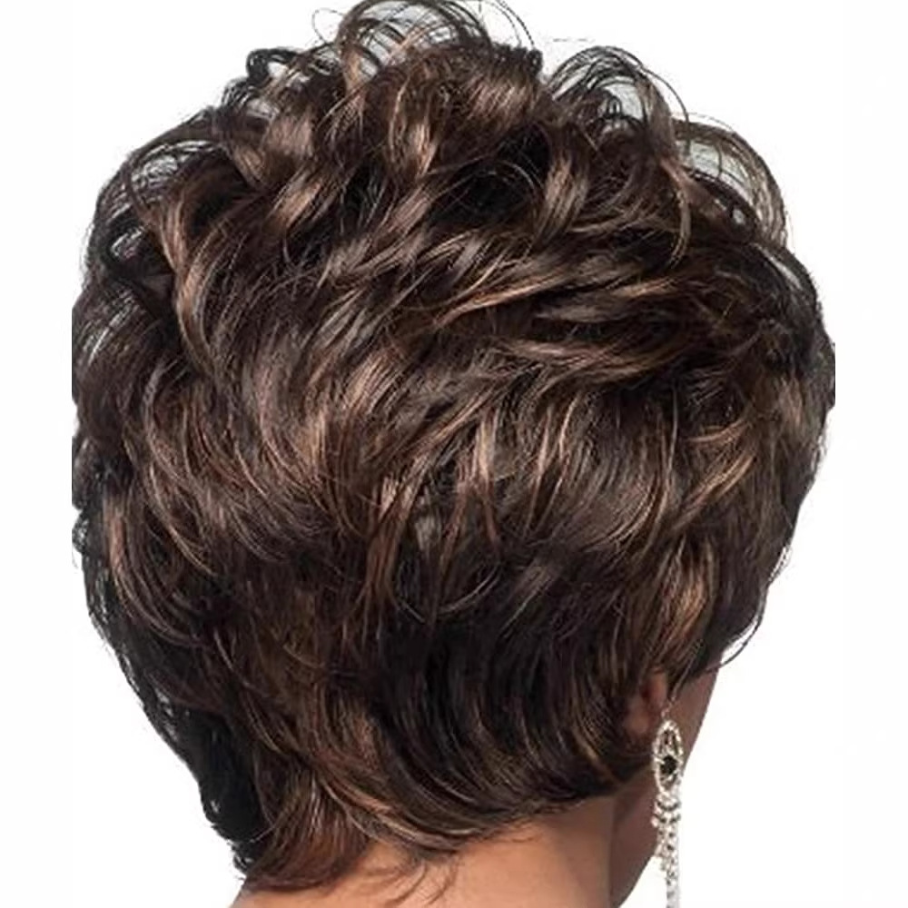 Foreign trade European and American wigs women's short hair chemical fiber fluffy highlights short curly hair cos fake hair sets spot wholesale generation hair