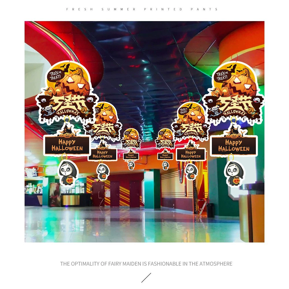 Новый бумажный кулон на Хэллоуин, подвесной атмосферный декор, реквизит для бара, КТВ, торгового центра, кулон на Хэллоуин с тыквой