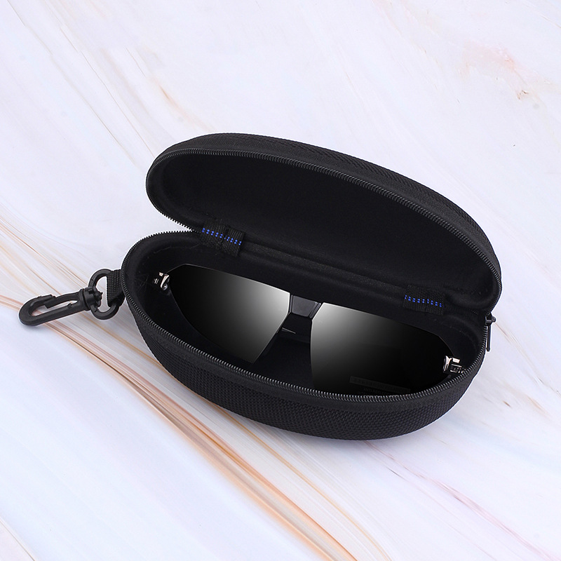 2022 new sunglasses box wholesale simple check zipper bag five-piece black sunglasses box manufacturers wholesale