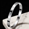 35-D-7 Steel Color Four-leaf Crocodile Diamond Bracelet