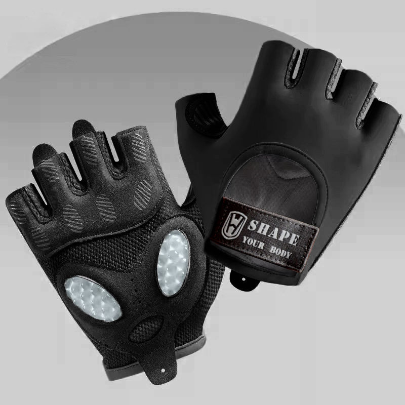 Guantes de gimnasio antideslizante para mujeres entrenamiento deportivo yoga medio dedo delgado silicona respirable amortiguador resistente al desgaste