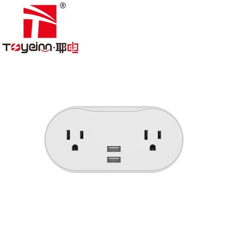 TY1868美规WIFI蓝牙智能插座 墙插式带定时声控遥控 2AC+2USB