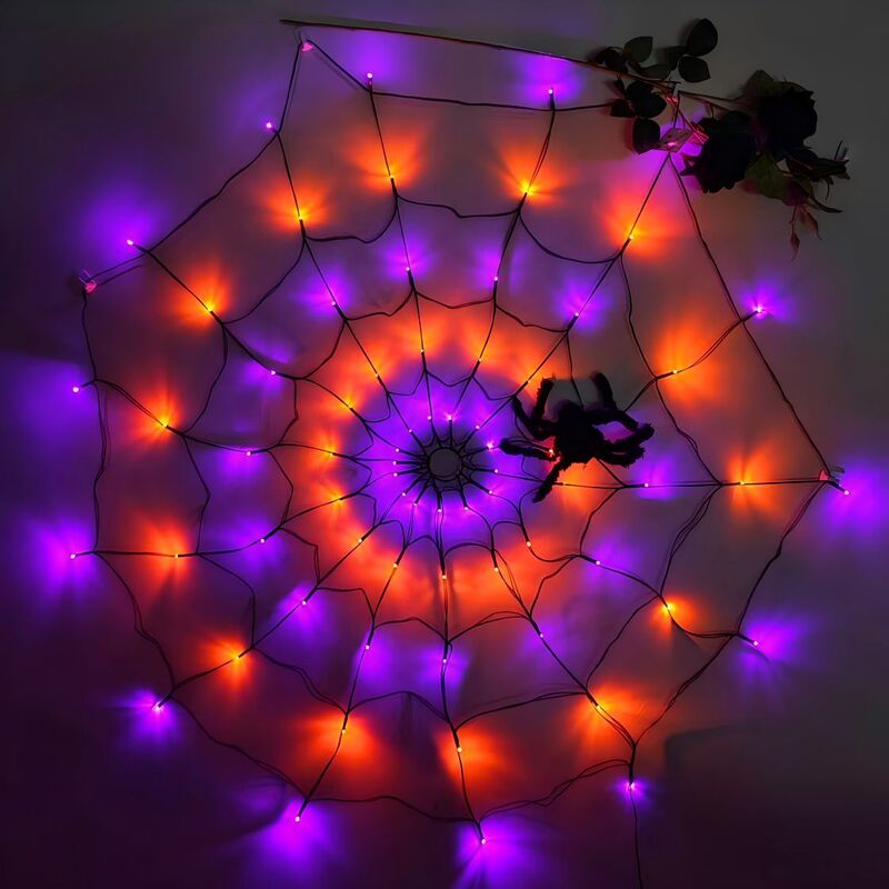 Cross-Border New Product Halloween Spider Web Light Led Holiday Light String Ghost Festival Horror Wall Atmosphere Remote Control Decorative Light Cross-Border New Product Halloween Spider Web Light Led Holiday Light String Ghost Festival Horror Wall Atmosphere Remote Control Decorative Light