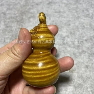 金丝楠木葫芦满波纹手把件文玩木雕工艺品福禄