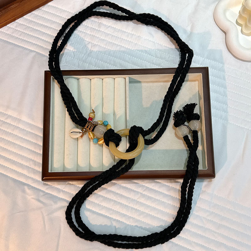 Cuerda de la cintura popular Bohemia tejida cuerda de cáñamo cadena de la cintura cinturón delgado vestido del todo-fósforo de las mujeres joyería transfronteriza al por mayor