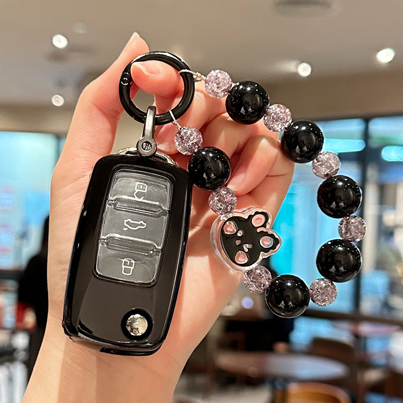 폭스 바겐 [투명 블랙] 유약 토끼 체인