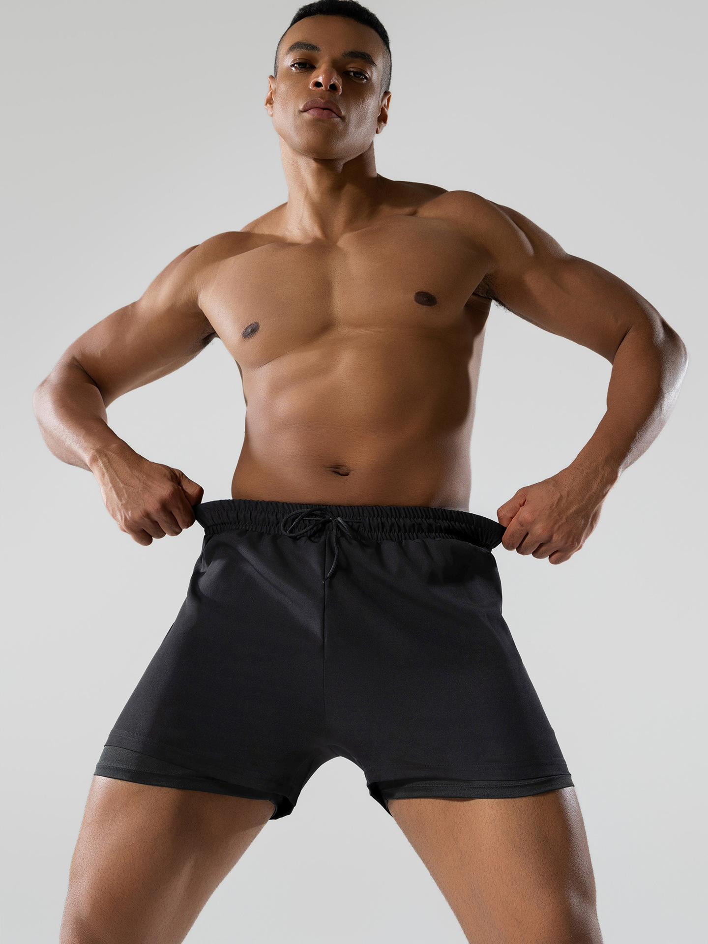Pantalones de baño de dos capas para hombres, pantalones de surf de playa, pantalones de balneario para hombres, pantalones cortos de secado rápido, logotipo personalizado