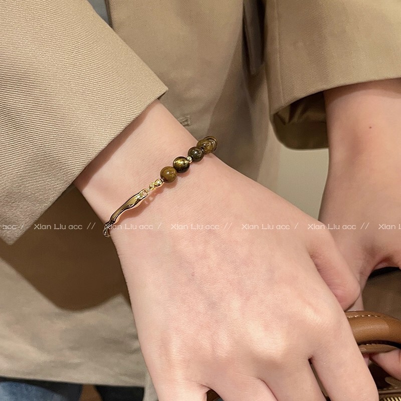 Tiger Eye Stone Bracelet Women's 2025 New Retro Bracelet Light Luxury Niche Design Exquisite High-End Bracelet