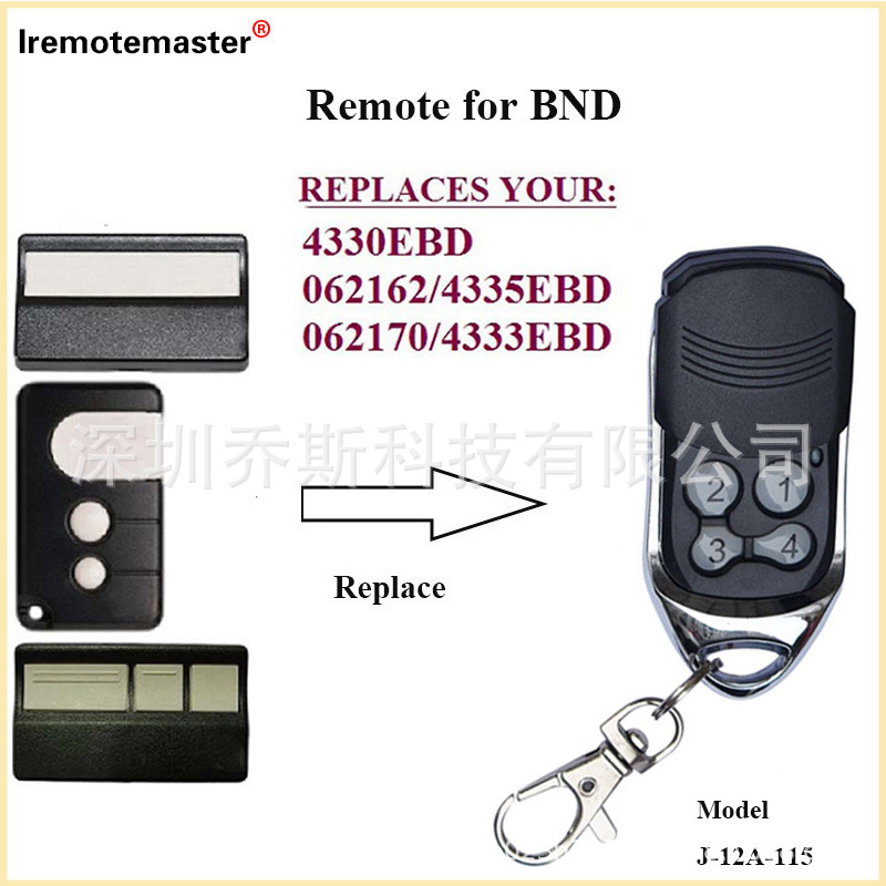速卖通 433.92MHZ 1234按键车库门遥控器兼容 BND 4335EBD Remote