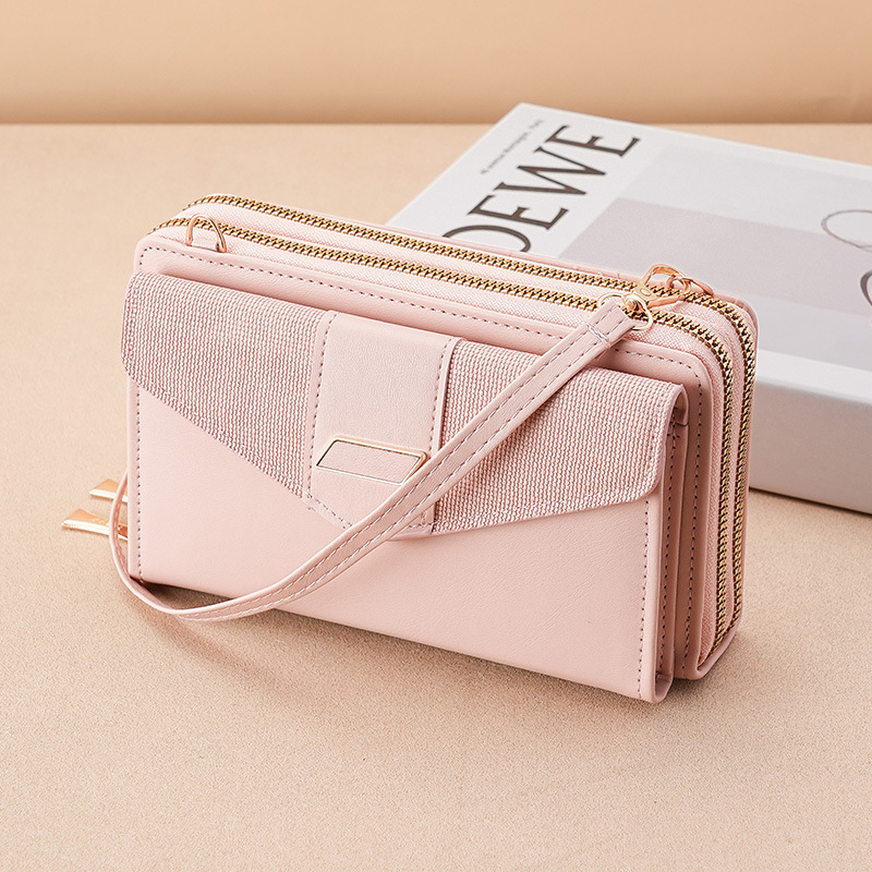 Mobile Phone Bag 2024 New Women's Long Wallet Korean Style Double Zipper Large Capacity Crossbody Bag Women's Versatile Women's Wallet
