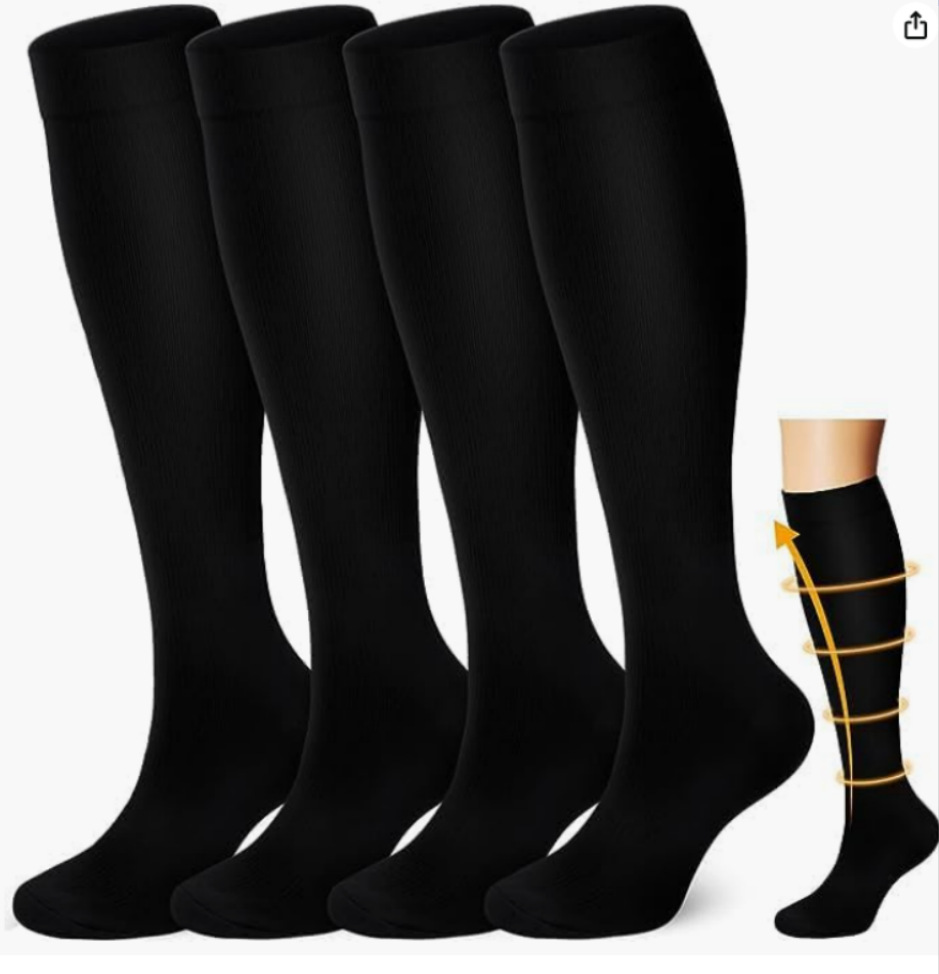 Calcetines de compresión transfronterizos Calcetines de pantorrilla Calcetines elásticos Deportes Ciclismo Correr Calcetines de yoga Calcetines de compresión de tubo largo para hombre Spot para mujer