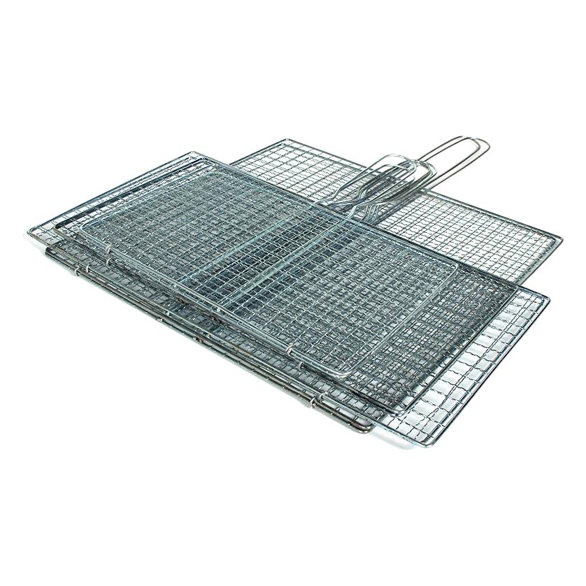 Electroplated Grilled Fish Clip Stainless Steel Grilled Fish Clip Vegetable Clip Grilled Meat Clip Barbecue Mesh Burger Clip Barbecue Tools