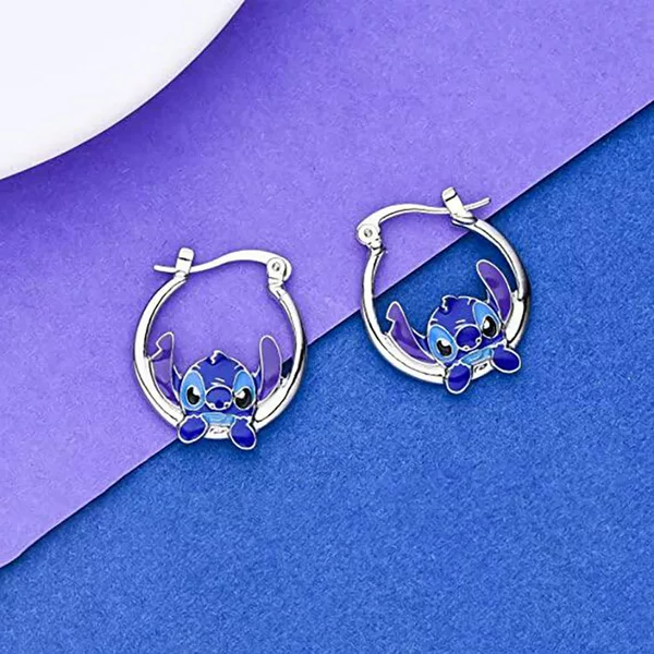 Amazon's New Product: European and American Cross-Border Fashion Creative Stitch S925 Silver Needle Earrings Cartoon Earrings