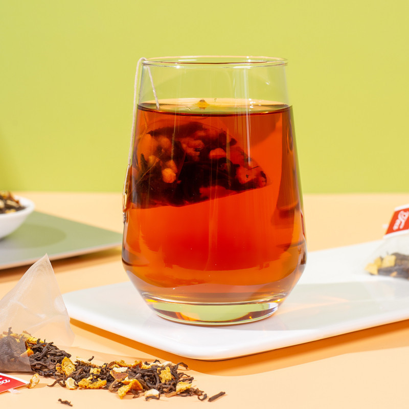 みかんの皮プーアル茶 三角袋配合ティーバッグ 小さな緑みかん みかんの皮 熟したプーアルの花茶 花と果実の茶|undefined
