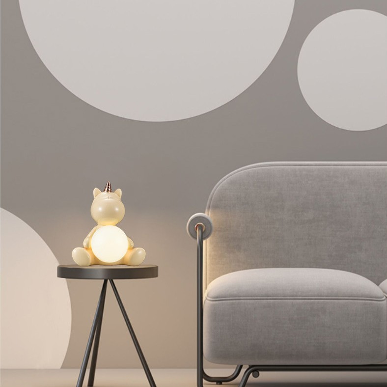 Lámpara de escritorio RGB colorida lámpara de atmósfera recargable controlada por teléfono móvil dormitorio estudio luces creativas unicornio luz de noche