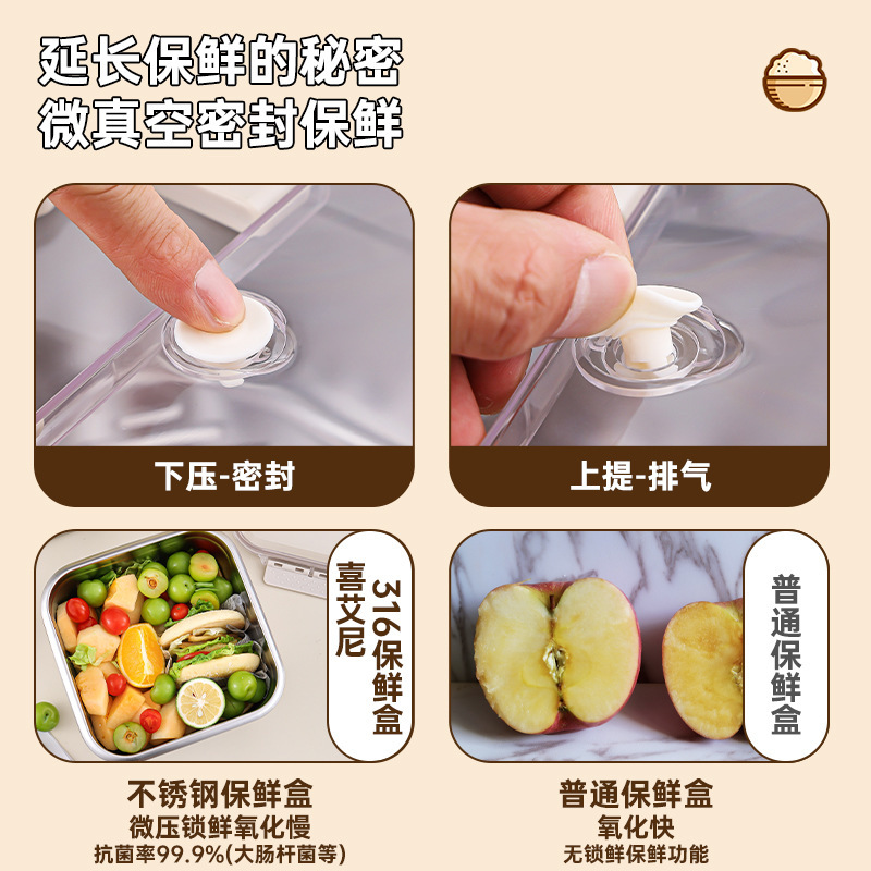 手提げ食品級携帯弁当箱316ステンレス保冷箱密封蓋付き屋外キャンプ弁当箱|undefined