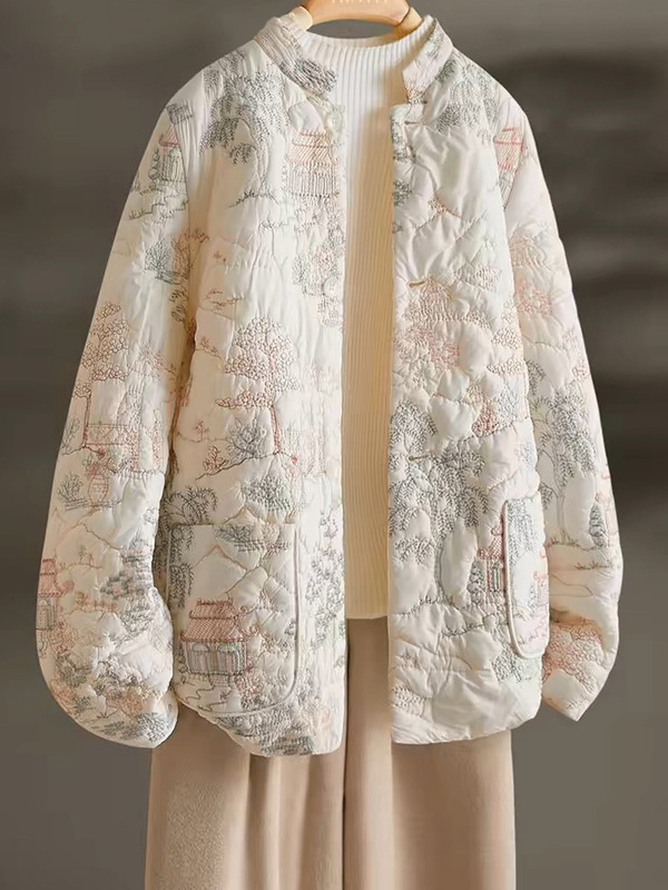 重工冬服棉袄刺绣棉服外套女2025秋冬新款高级感秋冬新中式棉衣|undefined