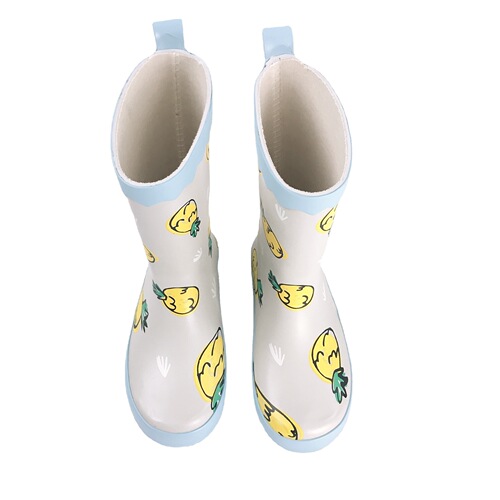 enbihouse source factory ins style pineapple plum children's boots water shoes mid-calf rain boots rubber children's rain boots