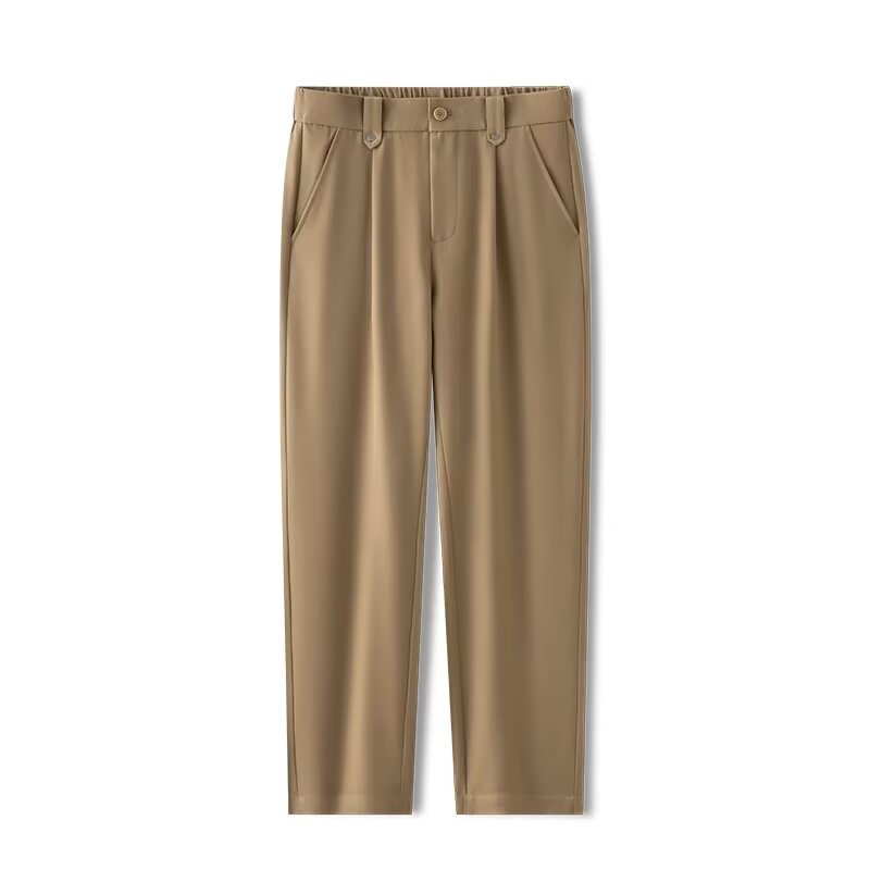 Korean Style Trendy Solid Color Slim Fit Straight-Leg Stretch Men's Autumn New Casual Long Pants Drape Suit Pants