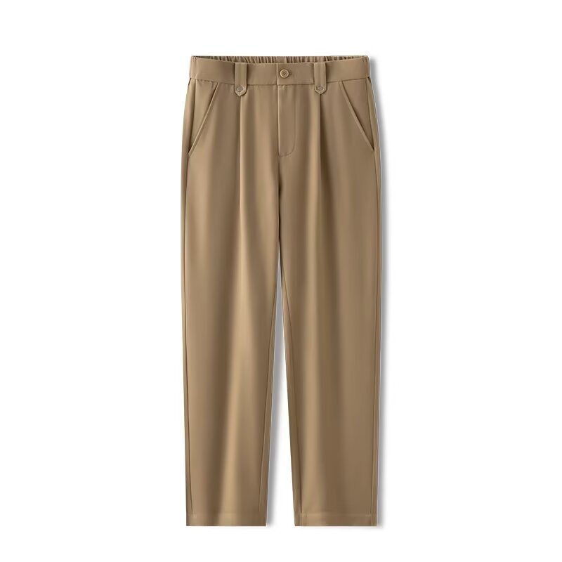 Korean Style Trendy Solid Color Slim Fit Straight-Leg Stretch Men's Autumn New Casual Long Pants Drape Suit Pants