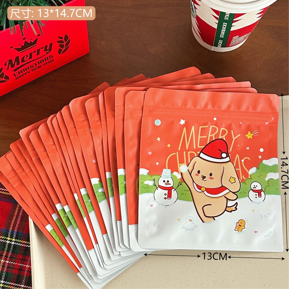 Nueva Navidad lindo cachorro bolso ziplock fuera de la tarjeta, bolso de regalo, bolso sellado de alto valor, bolso ciego sorpresa