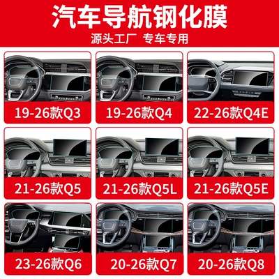 Suitable for Audi Q3 Q4 Q5L Q6 Q7 Q8E-Tron Tempered Film Central Control Navigation Instrument Protection Film