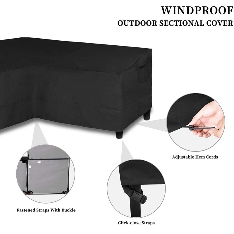 亚马逊简易户外v形切片沙发罩防水防晒重型花园家具沙发罩