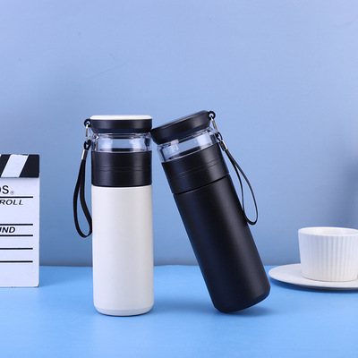 创意不锈钢大容量茶水分离保温杯泡茶大师杯户外便携手提杯可定制|ms