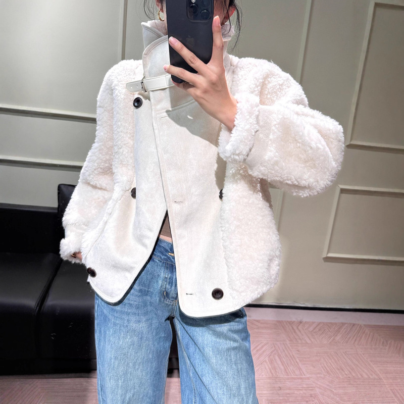 Real Shot of Women's New Autumn and Winter Loose Wool Fur All-In-One Warm Jacket Women's Outwear Real Fur Haining Fur