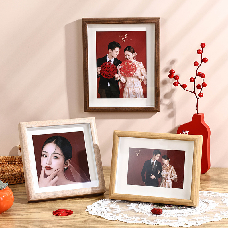 Wooden three-dimensional hollow creative photo frame decoration wholesale 678 10-inch A4 Nordic wall-mounted square oil painting stick picture frame