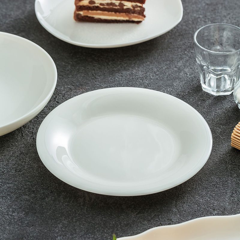 High-End White Porcelain Dish, Dehua Jade Porcelain, 2026 New Model, Exquisite Round Plate, Household Ceramic Tableware Wholesale