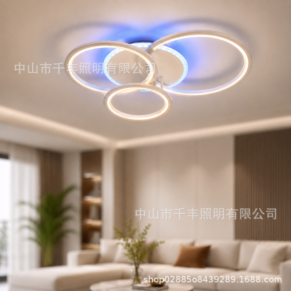 Lámpara de sala de estar moderna nórdica LED minimalista de atmósfera anular iluminación de techo creativa personalidad hogar luminarias de dormitorio al por mayor