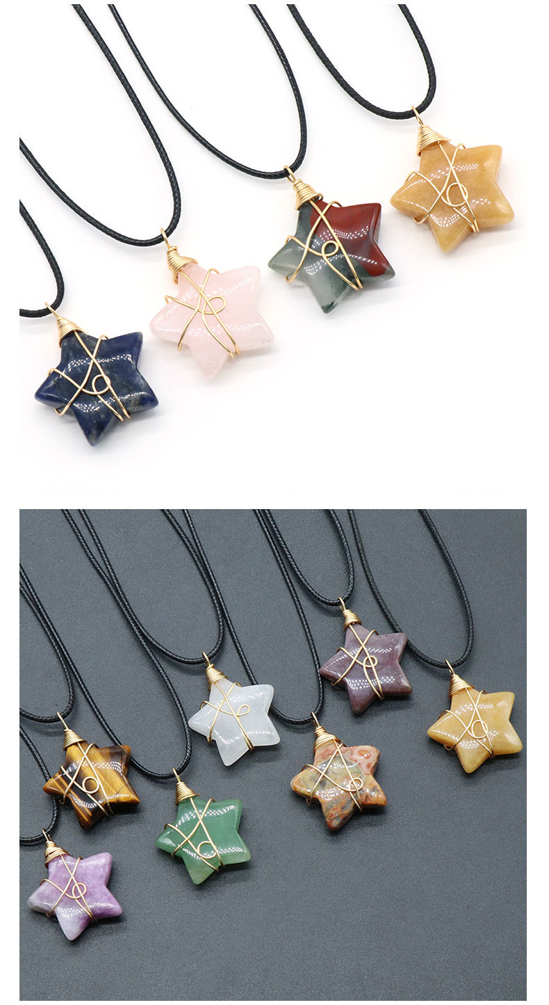 Retro Pentagram Natural Stone Jewelry Accessories 1 Piece