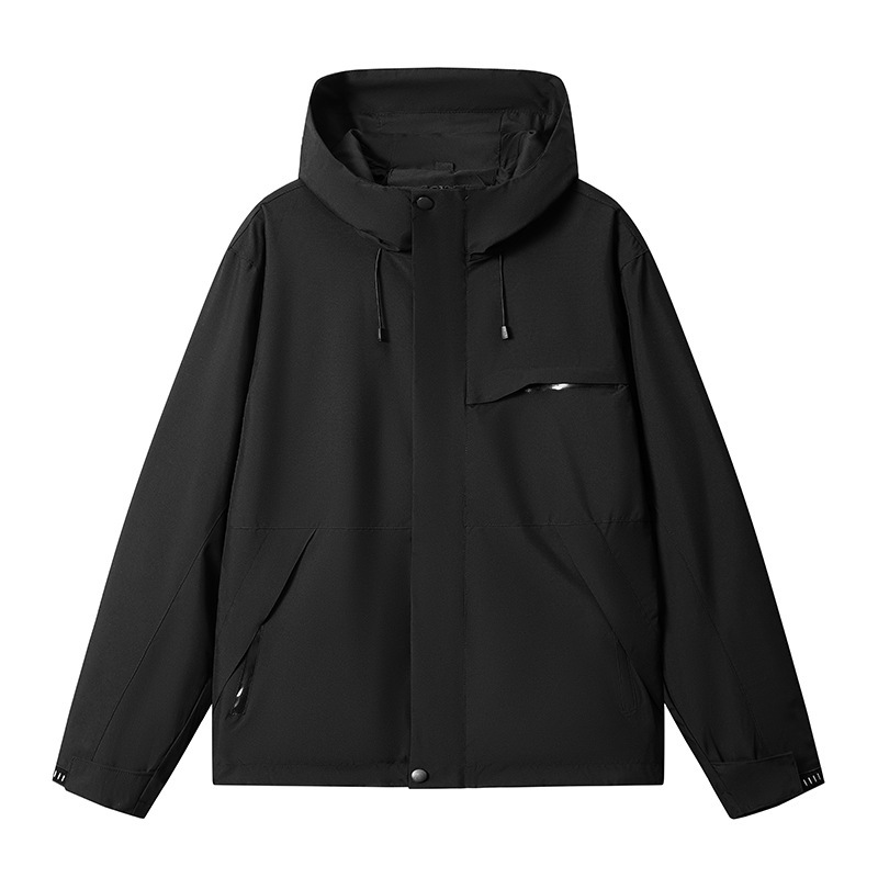 Camel-style outdoor hooded windproof and waterproof jacket for men, casual versatile warm coat Camel-style outdoor hooded windproof and waterproof jacket for men, casual versatile warm coat