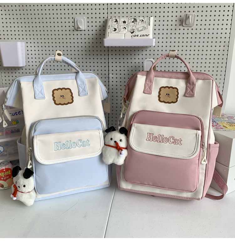Kids Backpacks Women's Ins Trend Japanese Harajuku Style Personality Contrast Color Student Backpack Casual Simple Small Backpack_voghion.com