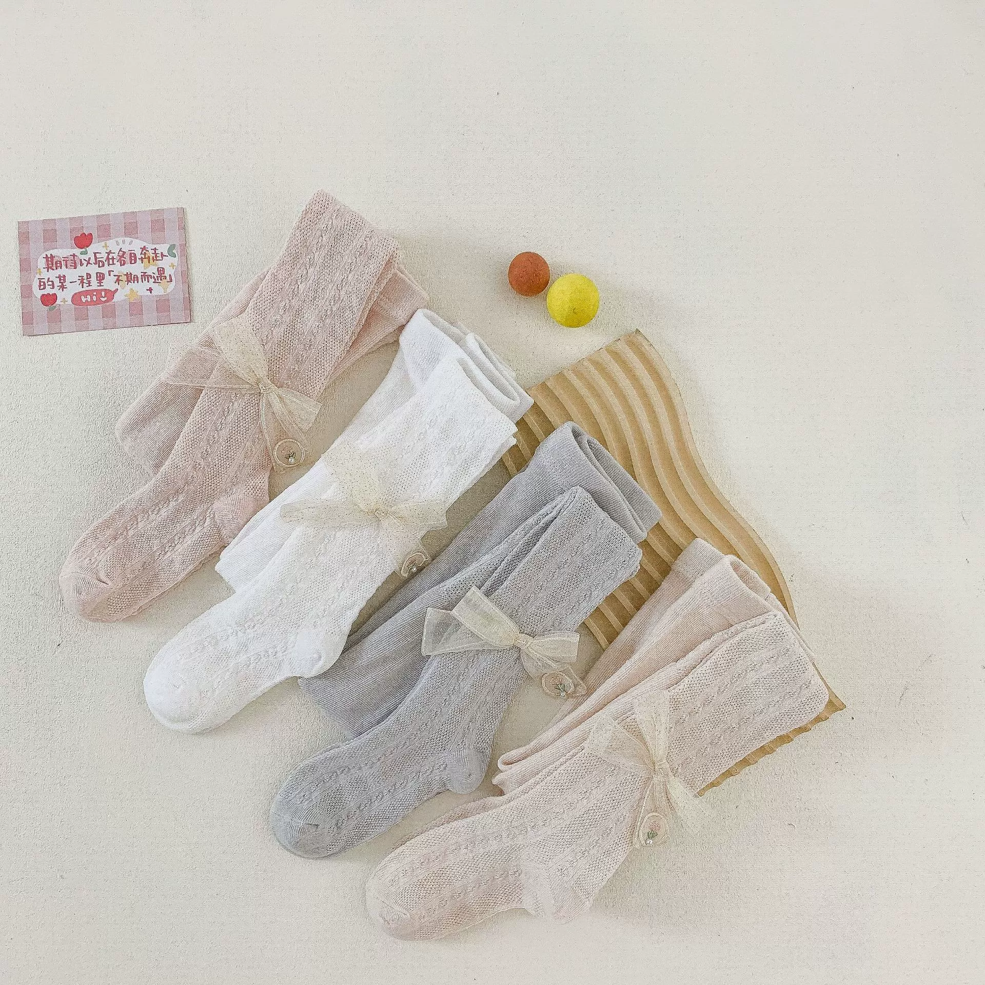 Летние детские ажурные колготки с бантиком, л leggings, корейский стиль