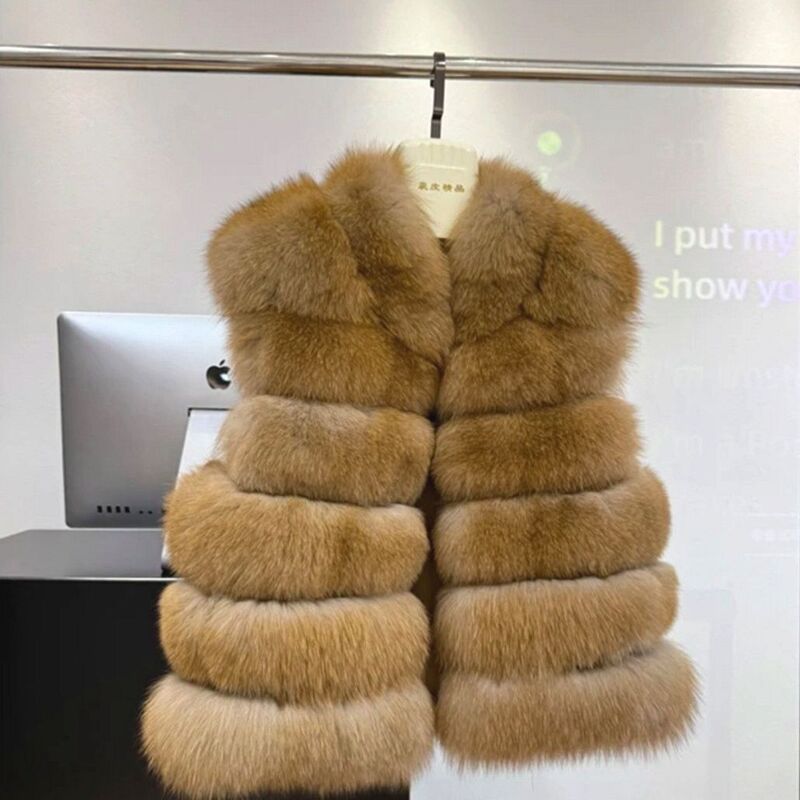 2025 New Style Fox Fur Vest for Women, Young Style, Real Fur, Light Luxury Finnish Fur Vest, Fur Vest