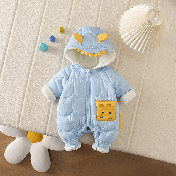 Ropa de una pieza con capucha para bebé, modelos de otoño e invierno, mampara acolchado para bebés, ropa para dormir para recién nacidos, nueva ropa de invierno, ropa de algodón para salir