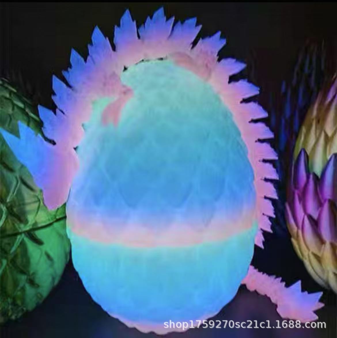 [Fabricante de suministro] 3D impresa nocturna cristal dragón chino dragón huevo de dragón junta completa móvil nocturna juguete ornamental