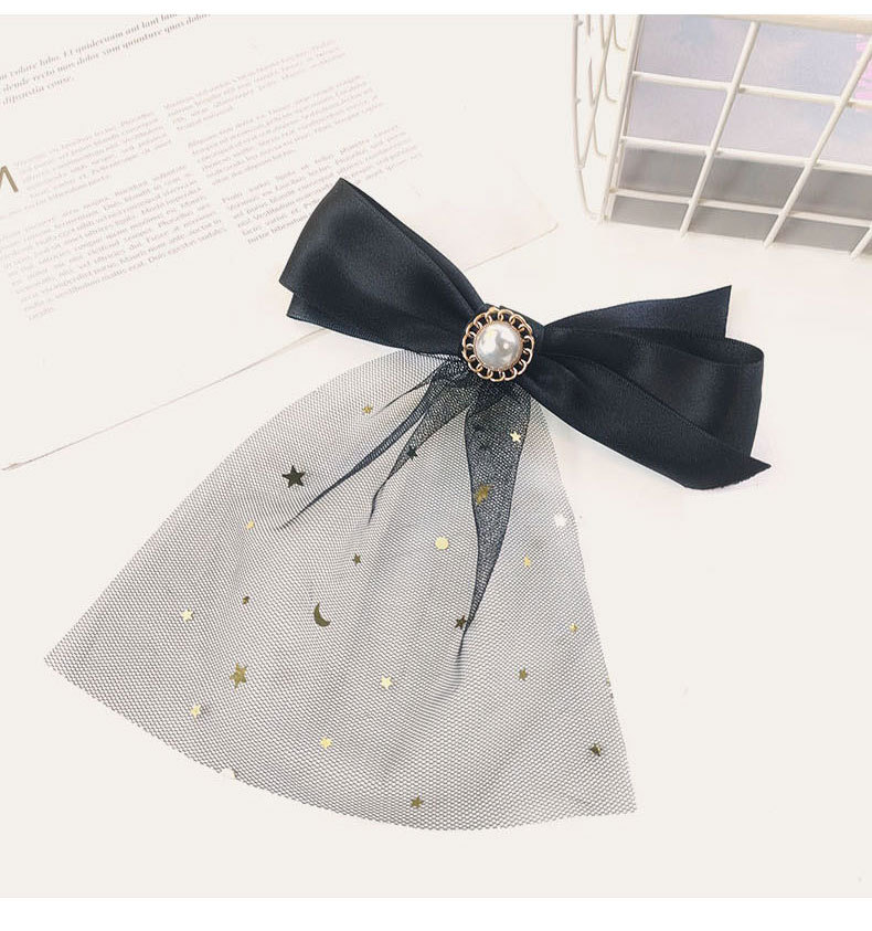 Korean Pearl Bow Hairpin display picture 9