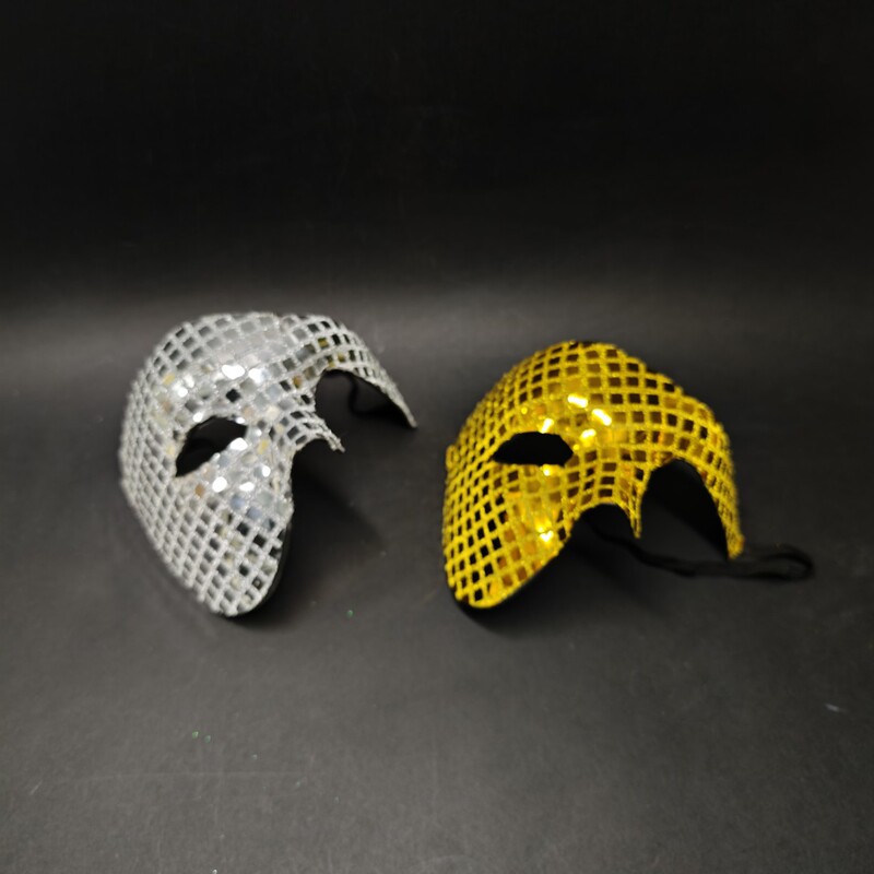 Chenzi Halloween Disco Party Flashing Mirror Mask Cross-Border Reflective Laser Half Face Mask