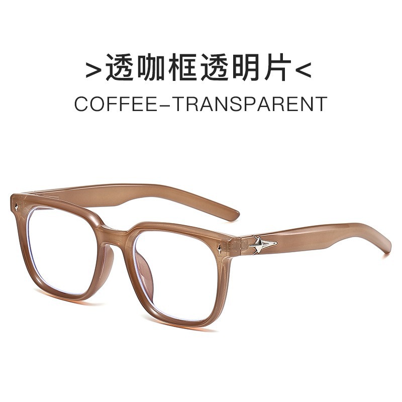 Nuevo estilo coreano Magilla personalidad literatura y arte espejo de luz plana gran cara adelgazante anteojos antiluz azul retrógrado marco de gafas GM para mujeres