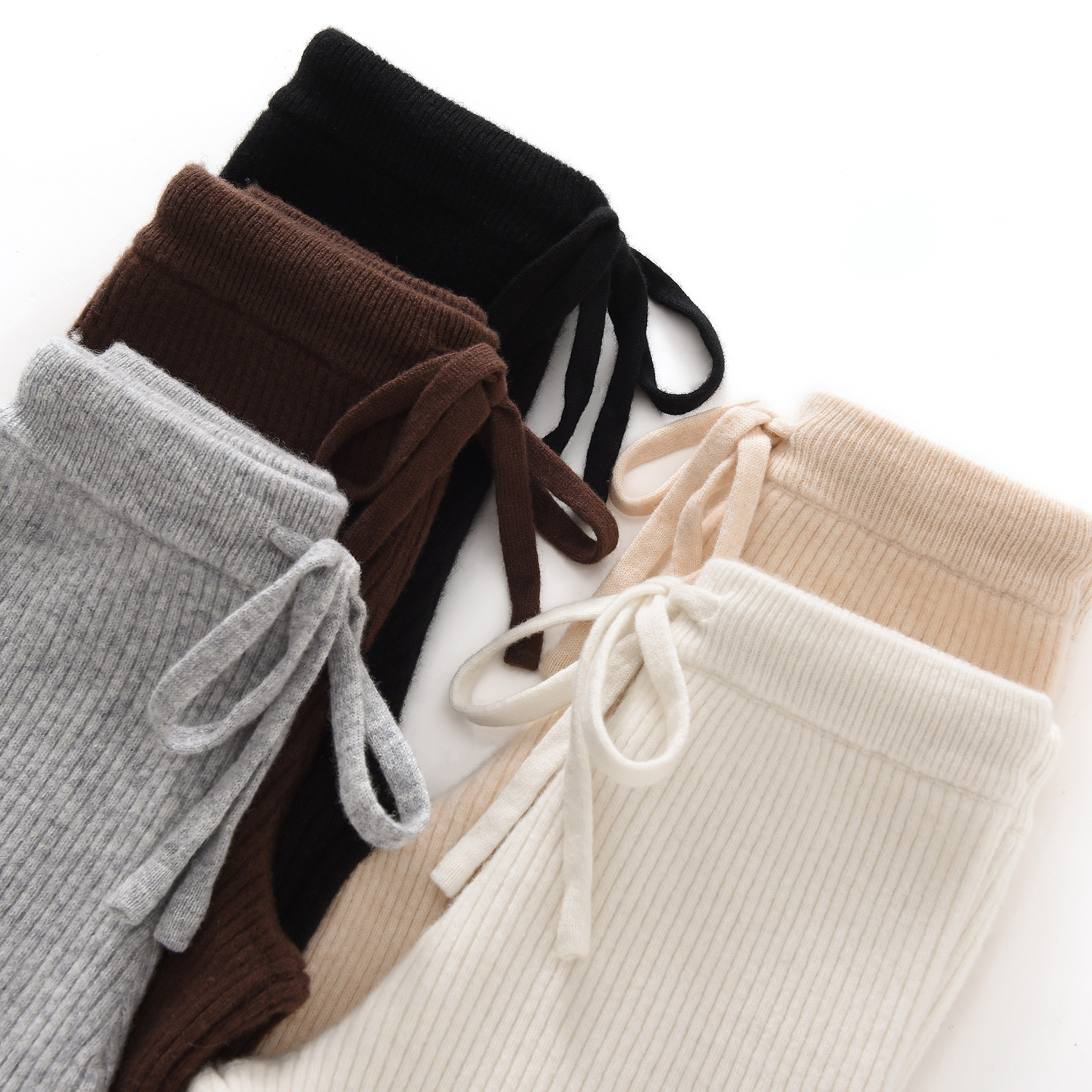 New autumn/winter children's wool pants, knitted wide-leg pants for baby girls, thickened cashmere outerwear, straight-leg pants for medium and large children.